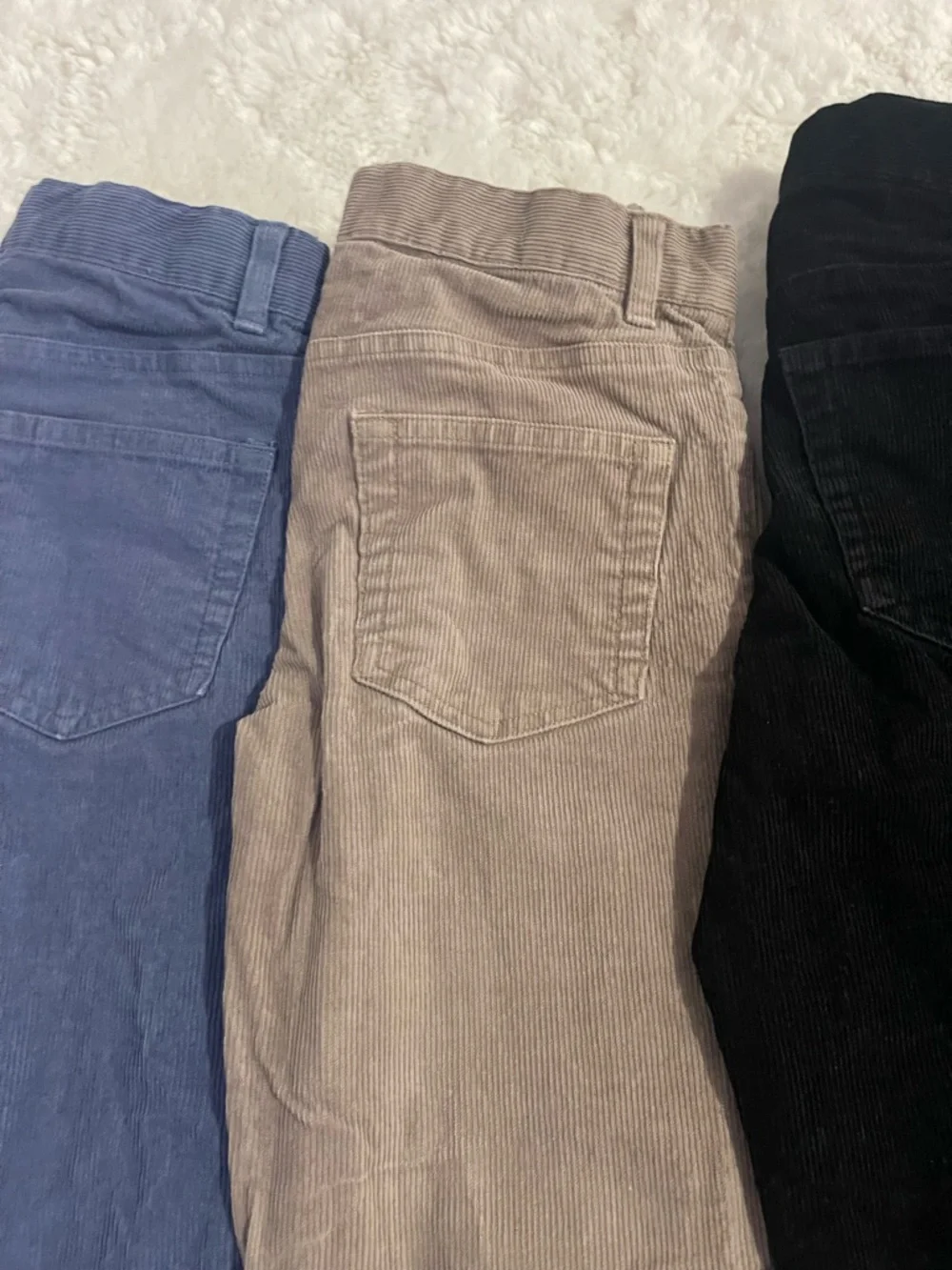 Janie and Jack Corduroy Pants Trio in Blue, Taupe, and Black - Picture 2 of 9